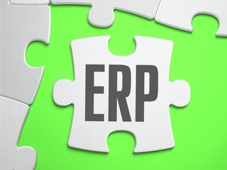 ERP - Enterprise Resource Planning - Jigsaw Puzzle with Missing Pieces. Bright Green Background. Close-up. 3d Illustration..jpeg